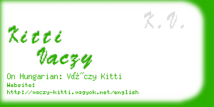 kitti vaczy business card